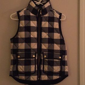 JCrew Navy Gingham Vest